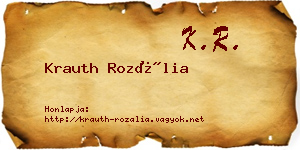 Krauth Rozália névjegykártya
