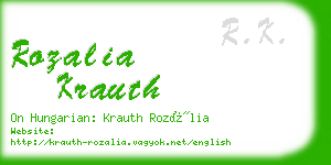 rozalia krauth business card